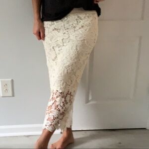 Adiva cream crochet skirt size m NWT bohemian‎ Victorian vintage style beach